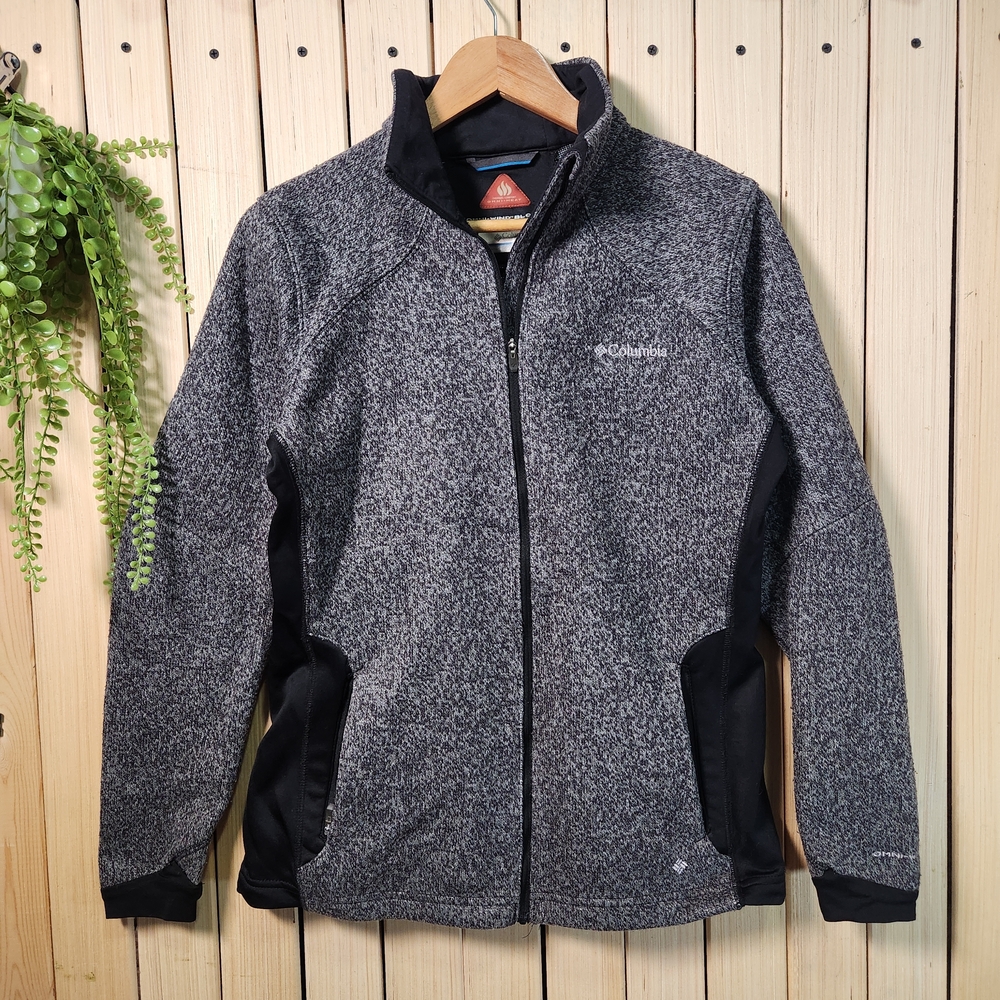 Columbia Fleece Jacket Gray Full-Zip Omni Heat